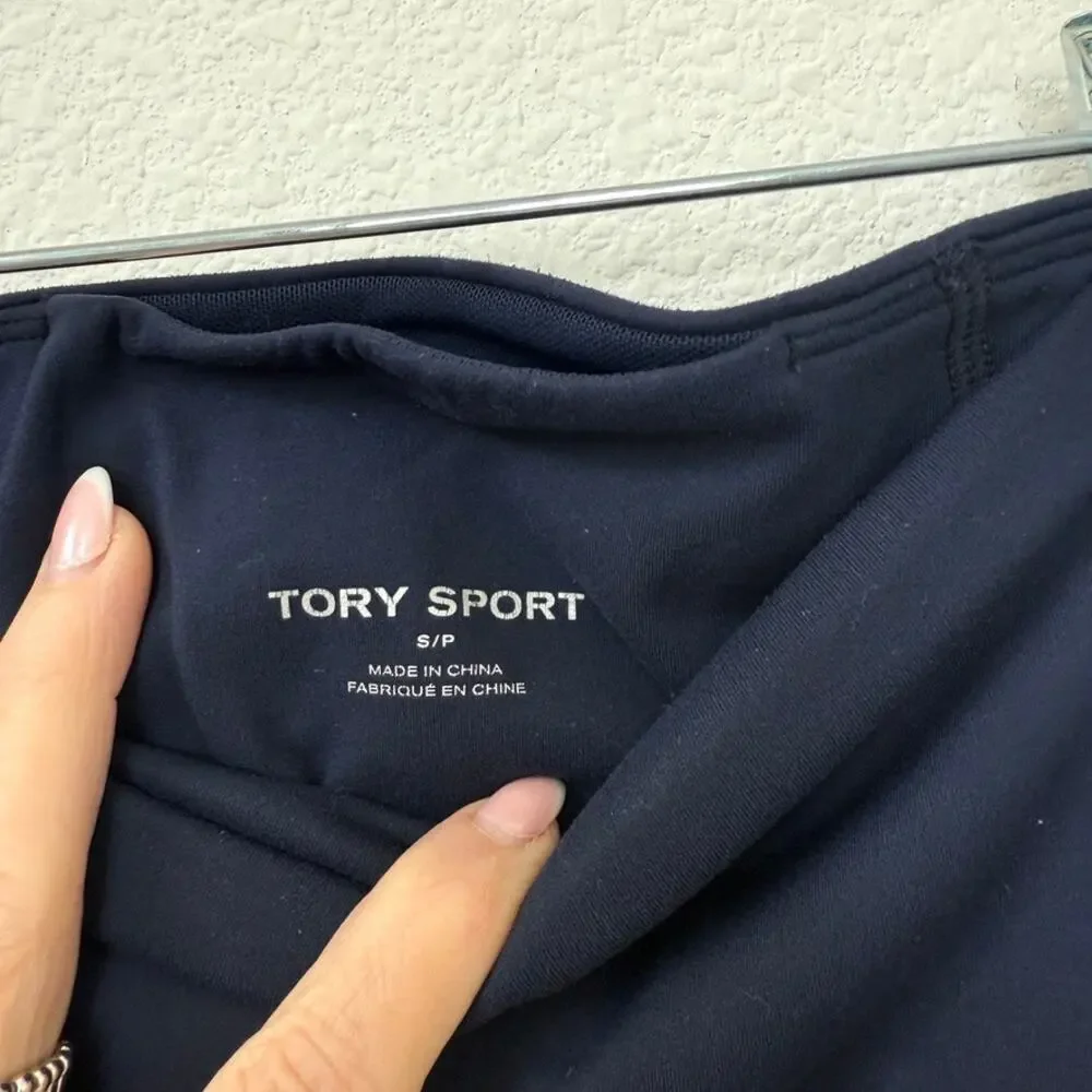 Tory Sport Side Stripe Leggings Navy Red White‎ Logo Small High Rise 7/8